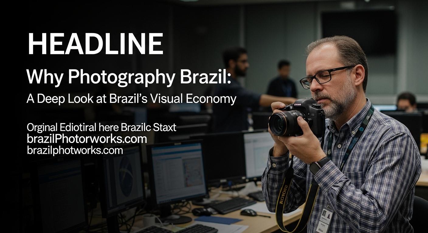 Street photographer on a Brazilian city street capturing urban life amidst colorful façades.