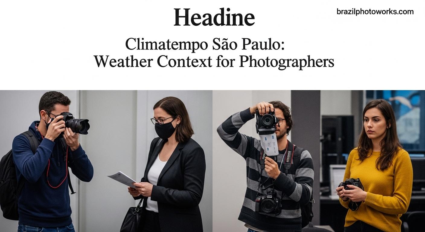 Photograph of São Paulo skyline with weather overlay for a photography news analysis piece.