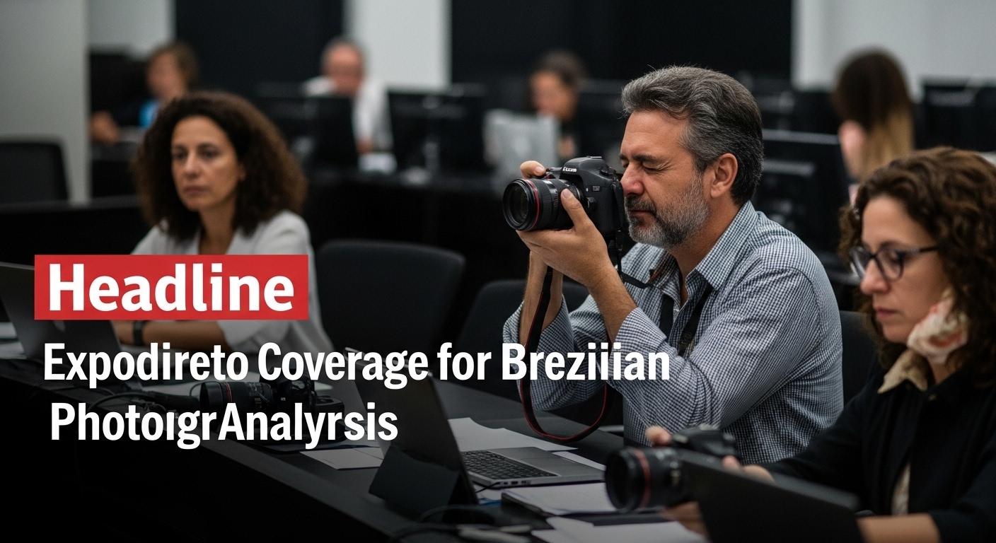 Photographers shooting at Expodireto Cotrijal, highlighting agricultural machinery and expo crowds.
